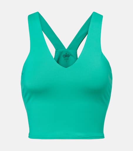 Airbrush Real sports bra tank top in green - Alo Yoga