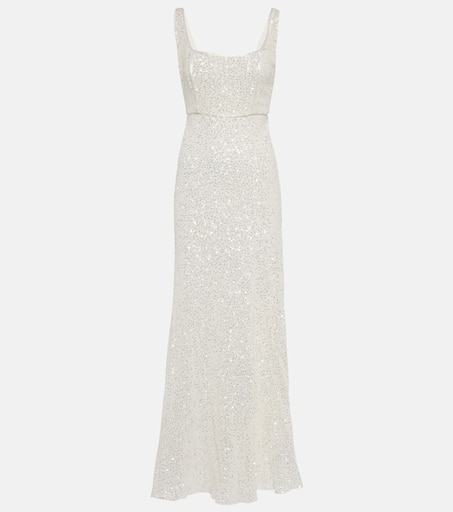 【Rixo】ブライダル Steph sequined maxiドレス Bridal Steph sequined maxi dress in white - Rixo | Mytheresa