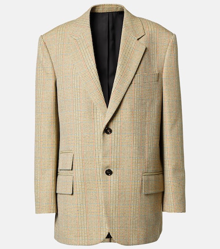 Prince of Wales check blazer in beige - Bottega Veneta