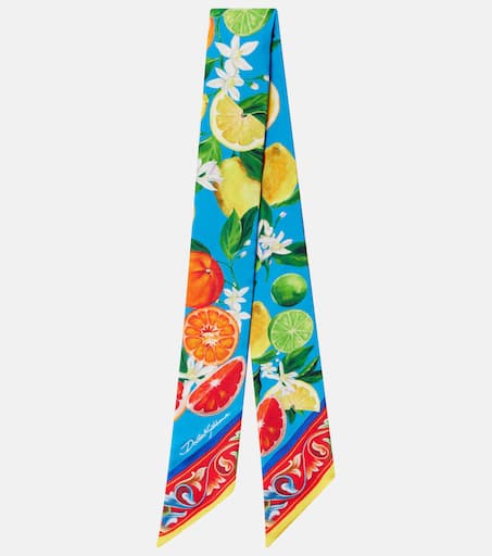 【関税&送料込】Dolce & Gabbana Scarfs MultiColour Floral silk twill scarf in multicoloured - Dolce Gabbana