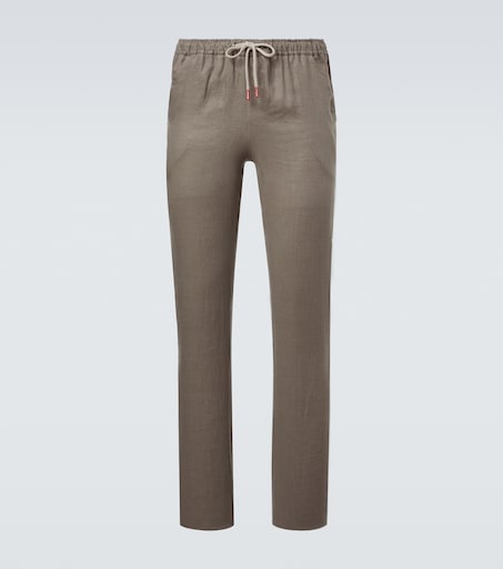 Kiton Linen slim pants