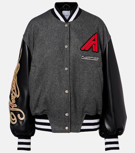ジャケット・アウター Acy VARSITY JACKET GRAY 02 minnano Wool-blend varsity jacket in grey - The Attico | Mytheresa