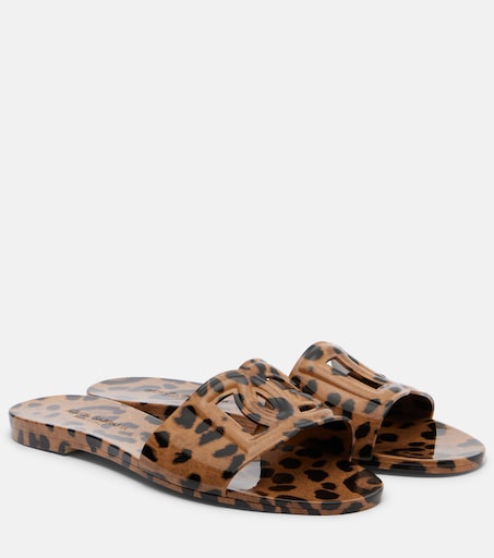 DG leopard-print slides in brown - Dolce Gabbana | Mytheresa