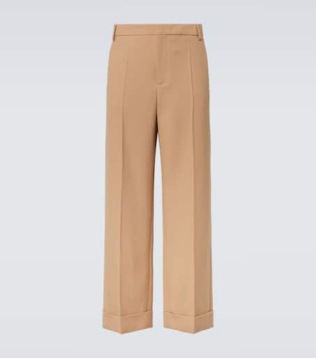Virgin wool wide-leg pants in beige - Valentino | Mytheresa