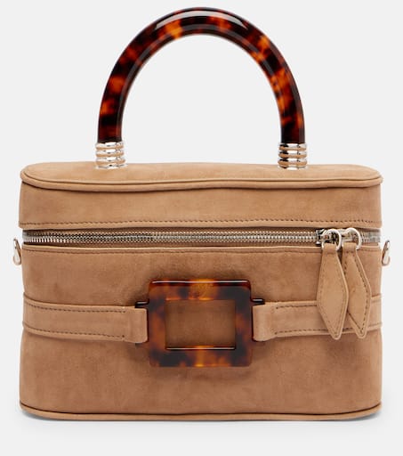 【関税&送料込】Roger Vivier Leather Vanity Bag Bordeaux Vanity embellished leather tote bag in burgundy - Roger