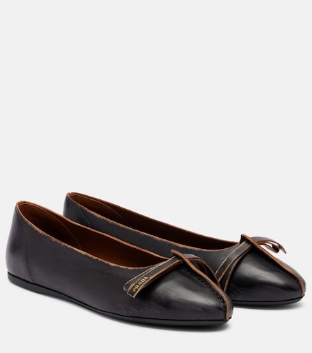 Leather ballet flats