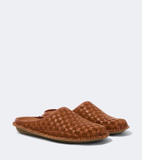 Men’s Brand X Brown Woven Leather Mules with Slip-On Comfort il_1080xN.7756189466_or36.jpg main image 3