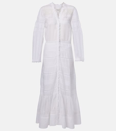 【送料&関税込】Marant Atoile Daniva V-neck Dress MARANT ÉTOILE Daniva lace-trimmed broderie anglaise organic