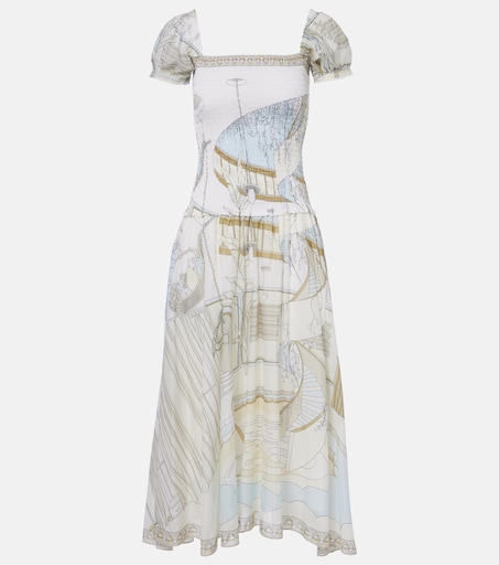 tory burch midi dress sale Tory Burch Printed silk midi dress Tory Burch