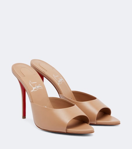 Miss Z leather mules in beige - Christian Louboutin | Mytheresa