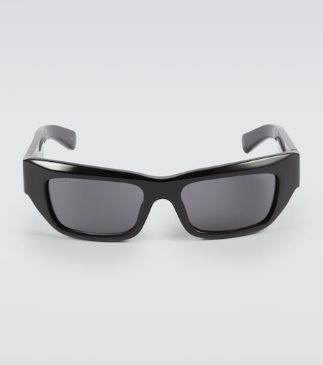 black gucci rectangle sunglasses