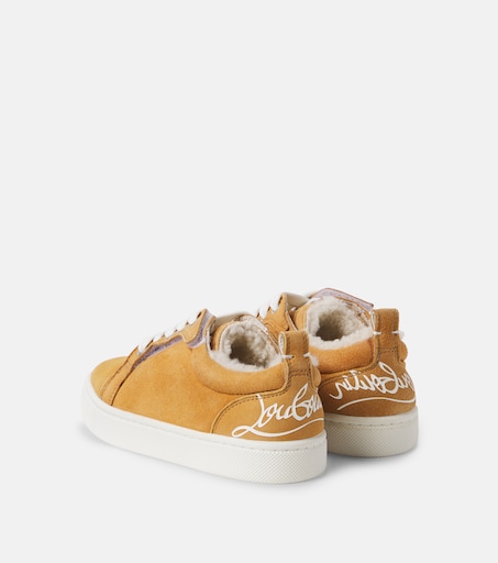Christian Louboutin Kids Funnyto 시어링 라이닝 스웨이드 스니커즈