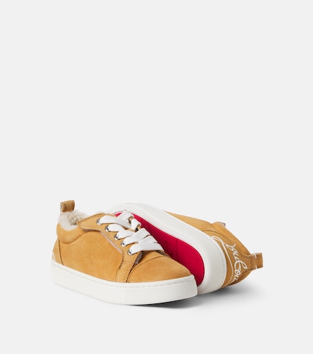 Christian Louboutin Kids Funnyto 시어링 라이닝 스웨이드 스니커즈