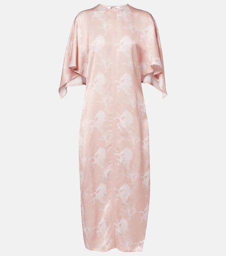 open lace back dress Light Pink Satin Smocked Maternity Midi Dress  PinkBlush