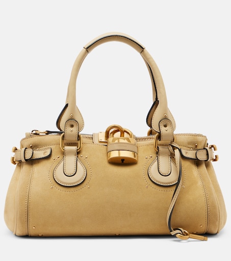 Paddington suede shoulder bag in beige - Chloe | Mytheresa