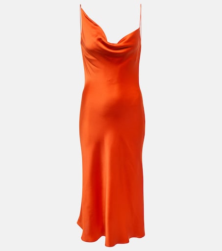 open lace back dress Burnt Sienna Satin Slip Dress – Hippie Vibe Tribe main image 0