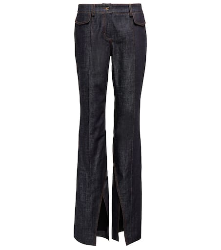 【The Mannei】 Ventura mid-rise split-hemジーンズ Ventura mid-rise split-hem jeans in blue - The Mannei