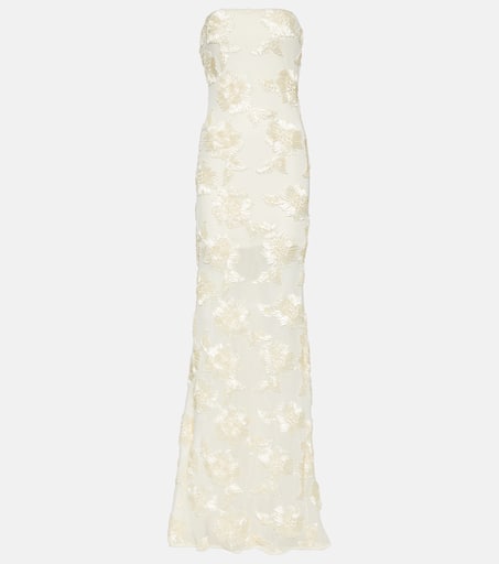 ROTATE ロテート ワンピース Embellished strapless gown1049620 Embellished strapless gown in green - Rotate | Mytheresa
