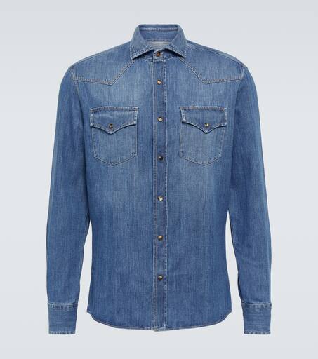 Denim shirt in blue - Brunello Cucinelli | Mytheresa
