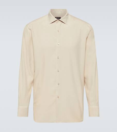 Tシャツ・カットソー FEDELI Brown Oxford Shirt FEDELI Shirts for Men | BRAUN Hamburg