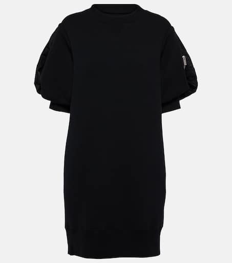 Sponge cotton-blend minidress in black - Sacai | Mytheresa