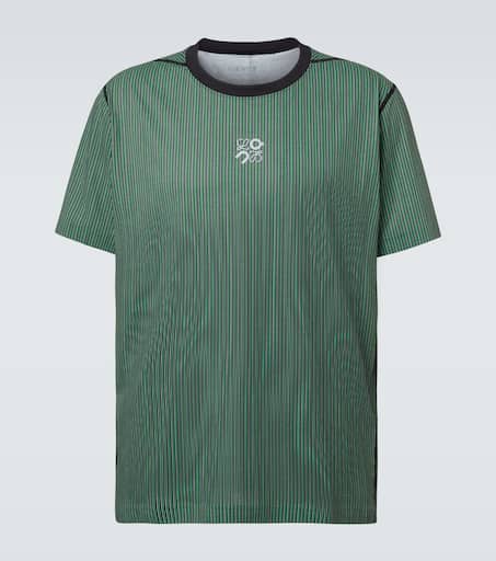 x On striped technical jersey T-shirt in green - Loewe | Mytheresa