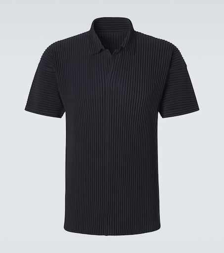 Basics pleated polo shirt in blue - Homme Plisse Issey Miyake
