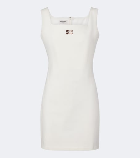 Miu Miu Leather-trimmed cotton jersey minidress | Thumbnail 5 Miu Miu Leather-trimmed cotton jersey minidress | Thumbnail 5