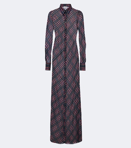 Checked lamé shirt dress
