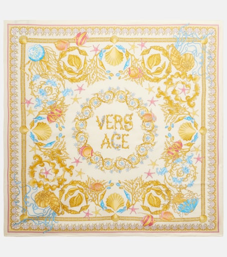 スカーフ Versace Treasure Large Silk Foulard Acce Versace Treasure Large Silk Foulard 35.4