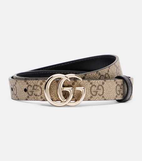 Gucci GG Logo Monogram Belt in Beige & Black with Gold Buckle - Reversible GUCCI 450000Black & Pink Leather Interlocking GG Reversible  main image 4