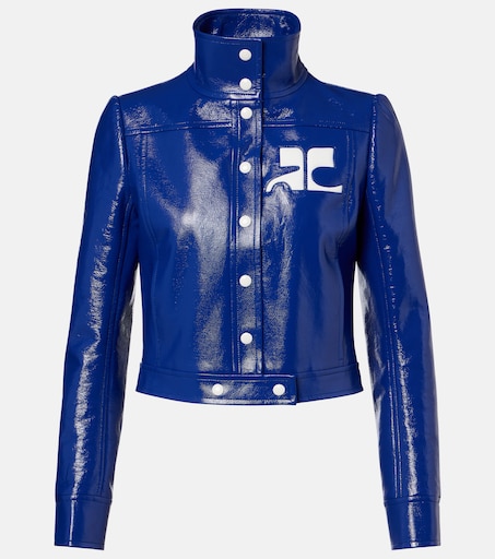 courrèges ジャケット　ブルー　極美品 Reedition vinyl jacket in blue - Courreges | Mytheresa