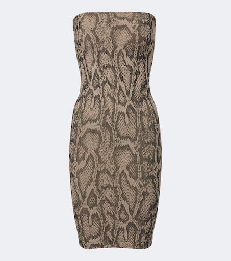 Snake-print jacquard minidress in brown - Wolford