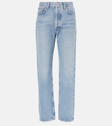 90's Pinch Waist high-rise straight jeans in blue - Agolde