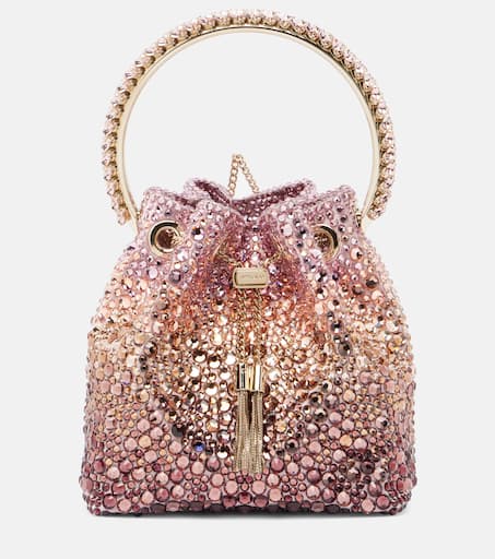 Bon Bon Micro embellished bucket bag in pink - Jimmy Choo | Mytheresa