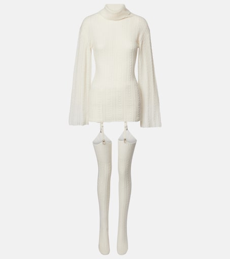 Wool-blend minidress