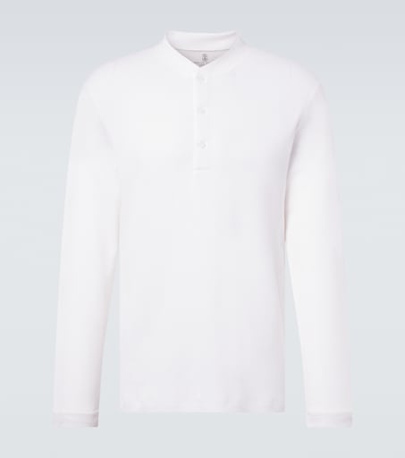 Brunello Cucinelli Cotton and silk Henley shirt