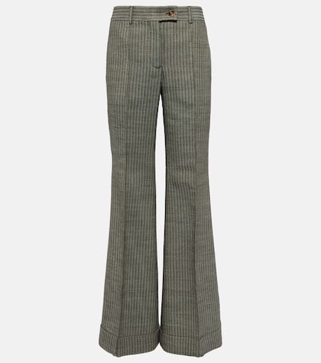 Pinstripe wool-blend flared pants in multicoloured - Acne