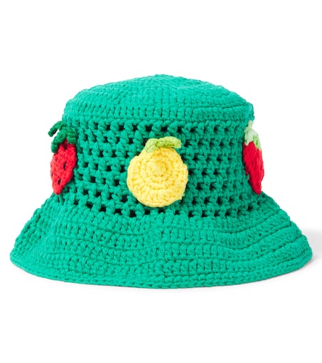 【関税&送料込】Stella Mccartney Bucket Hat With Logo Stella McCartney Embroidered-Logo Quilted Bucket Hat (Hats