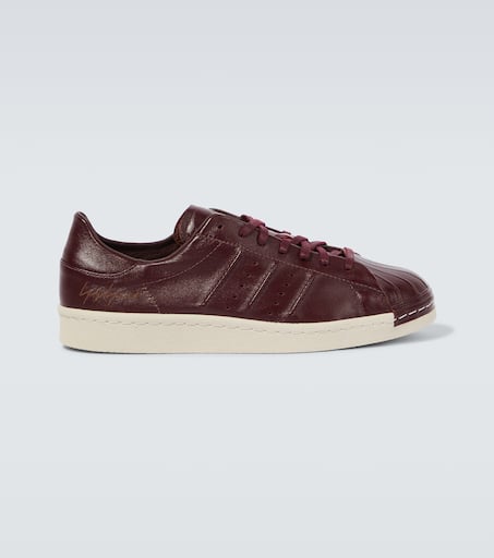 Mens adidas burgundy superstar 80s trainers hotsell