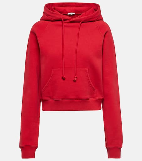 Red hoodie cropped clearance