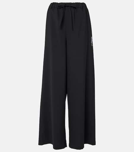 パンツ Marni Palazzo Pants High-rise gingham wide-leg pants in black - Marni | Mytheresa