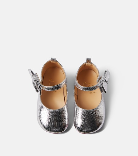 Christian Louboutin Kids 베이비 루 베이브 가죽 메리 제인 플랫