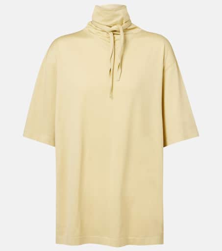 Foulard cotton jersey T-shirt in yellow - Lemaire | Mytheresa