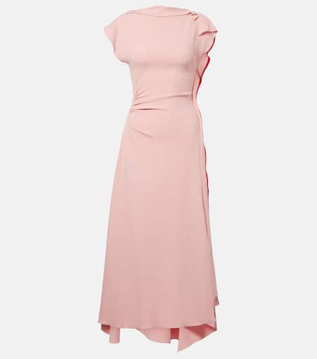 ワンピース VICTORIA BECKHAM FUCHSIA PINK MIDI DRESS WITH GATHERED WAIST Gathered Waist Midi Dress In Black – Victoria Beckham Inc