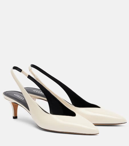Padim 50 patent leather slingback pumps in white - Isabel