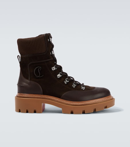 【アルム】Christian LouboutinJP29.5EU44.5 Armandine College leather hiking boots in brown - Christian