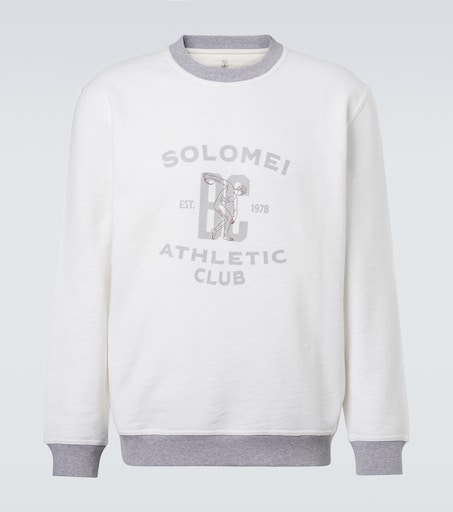 Brunello Cucinelli Printed cotton and linen sweatshirt