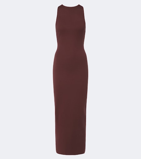 saba knit dress embellished knitted maxi in brown - SIR Size: 22