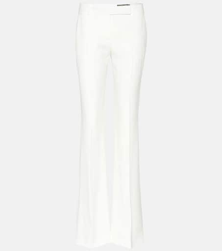 パンツ ALEXANDER MCQUEEN HIGH-WAISTED FLARED TROUSERS IN CREPE McQueen High Waist Leaf Crepe Narrow Bootcut Trousers